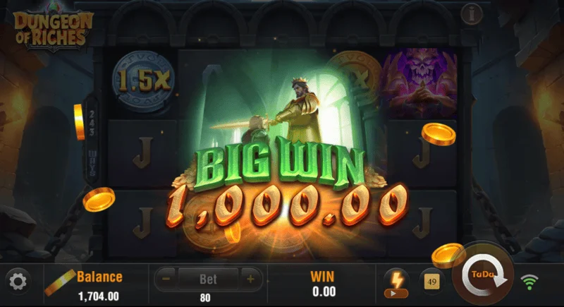Dungeon of Riches - big win in the hold round