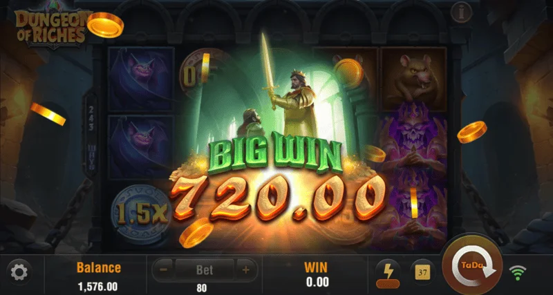 Dungeon of Riches - big win screen